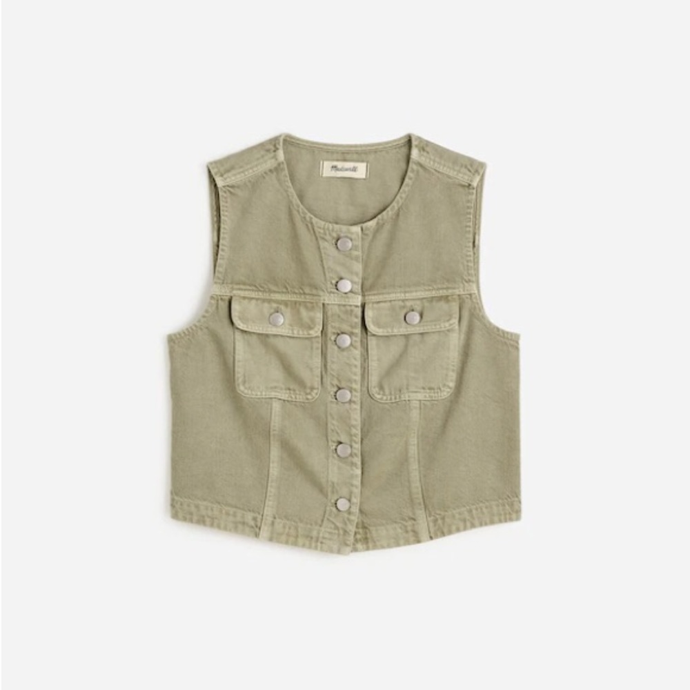 Madewell Green Button-Up Vest